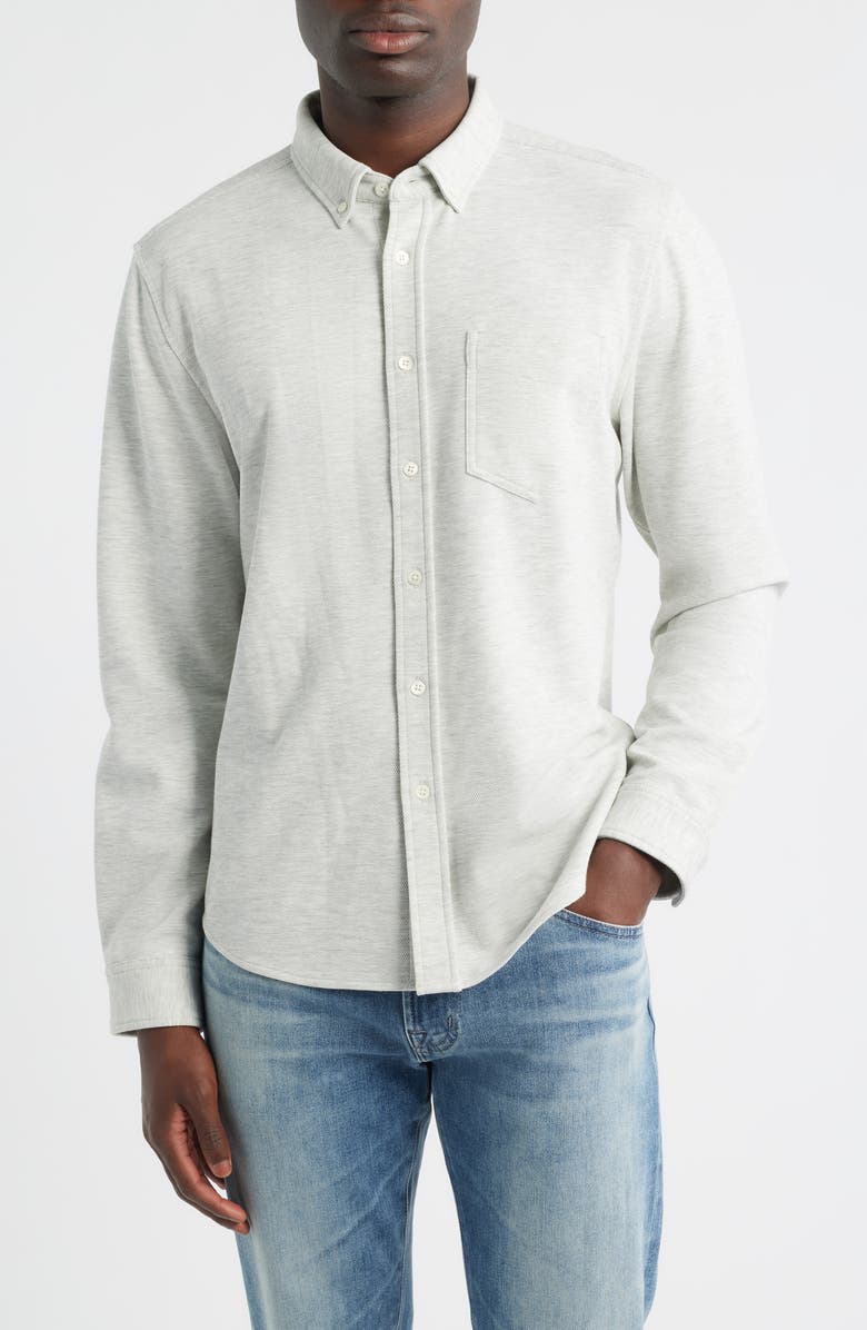 Rails Vincent Heathered Piqué Button-Down Shirt, Main, color, 
