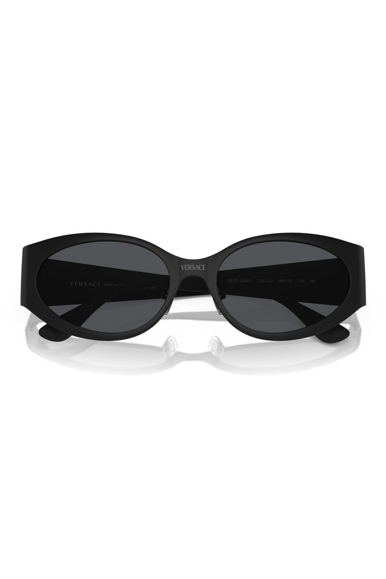 56mm Oval Sunglasses, Alternate, color, MATTE BLACK