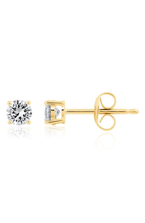 Crislu Brilliant Cut Cubic Zirconia Stud Earrings In Gold