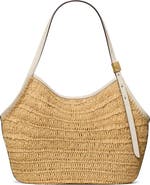 Kate Spade New York deco straw small tulip tote bag