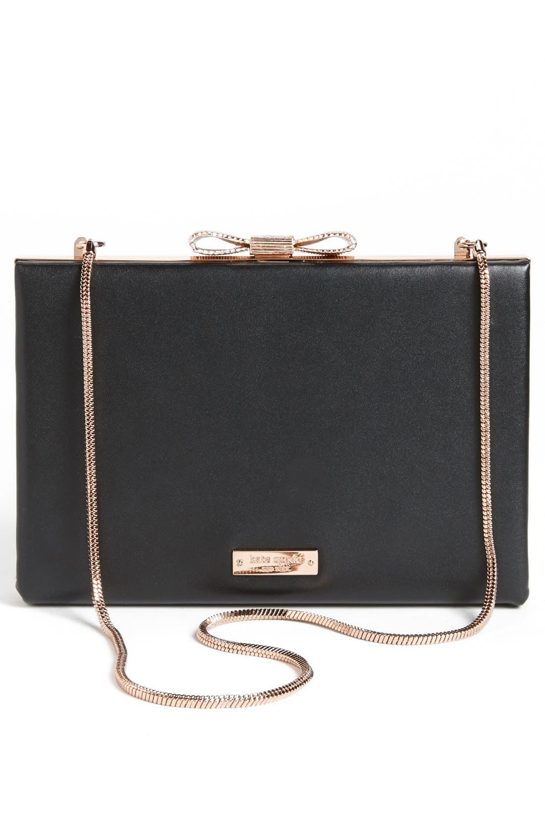 'all that glitters - emanuelle' frame clutch, Alternate, color, BLACK/ ROSE GOLD