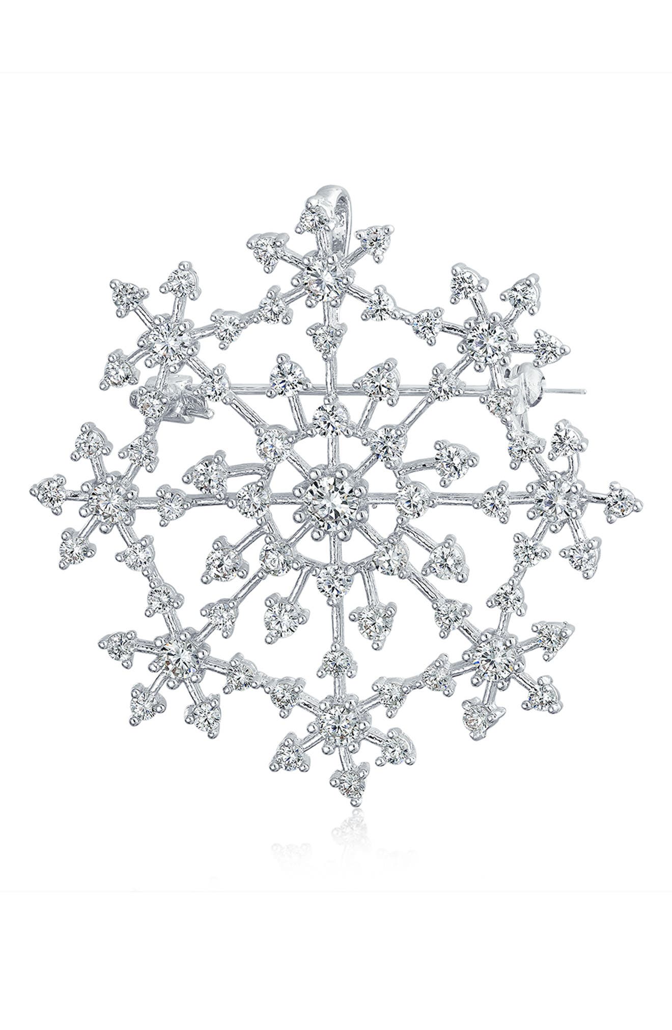 BLING JEWELRY Large Holiday CZ Brooch