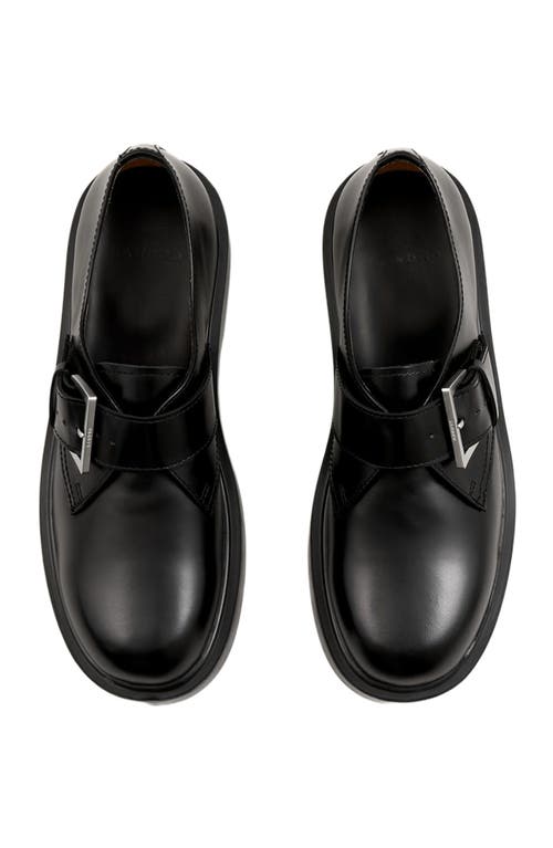 Sandro Glazed Leather Derby Shoes In Multi
