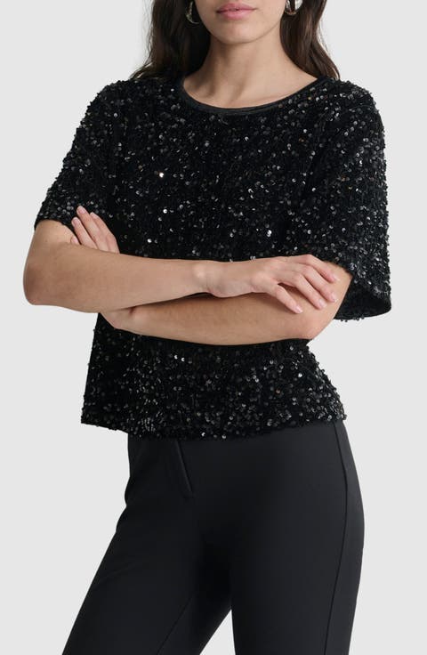 Sequin Velour T-Shirt