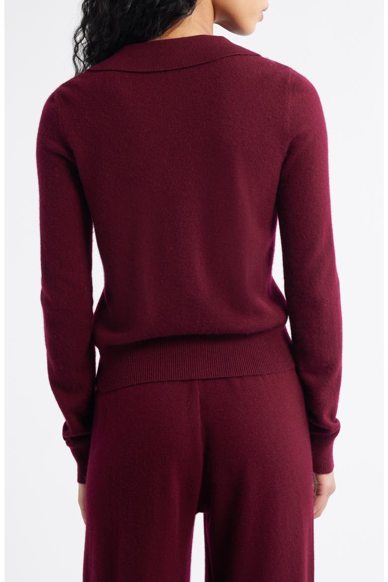 Tove Wool & Cashmere Polo Sweater, Alternate, color, MERLOT