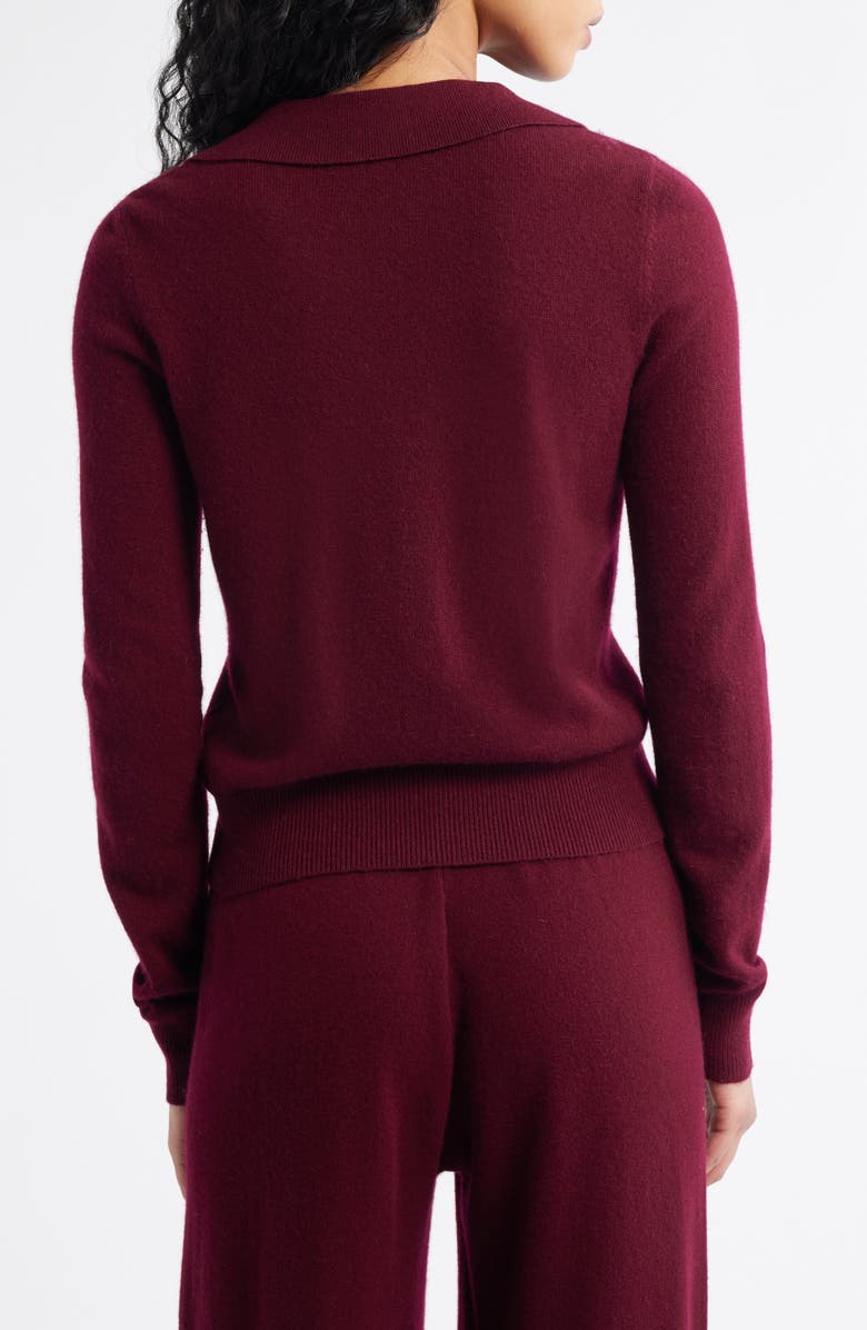 ARTLESS FOREVER Tove Wool 
Cashmere Polo Sweater, Alternate, color, Merlot