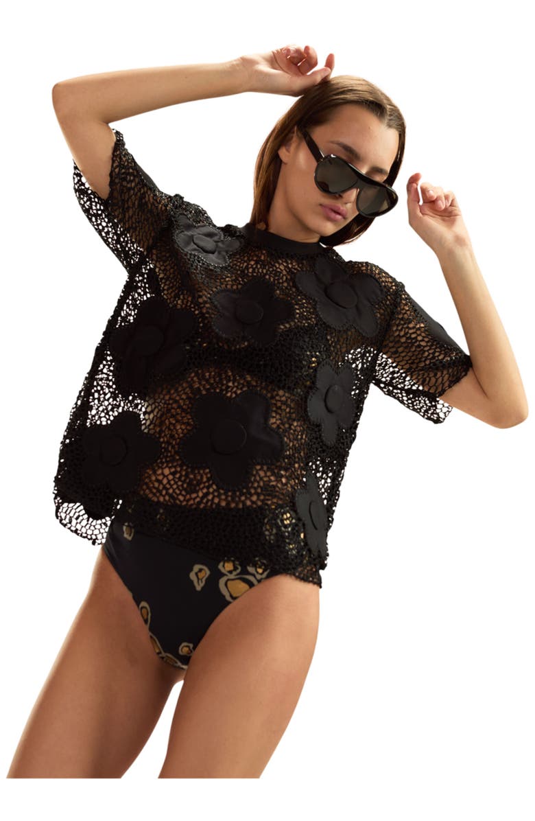 Cynthia Rowley Ibiza Crochet Top, Alternate, color, 