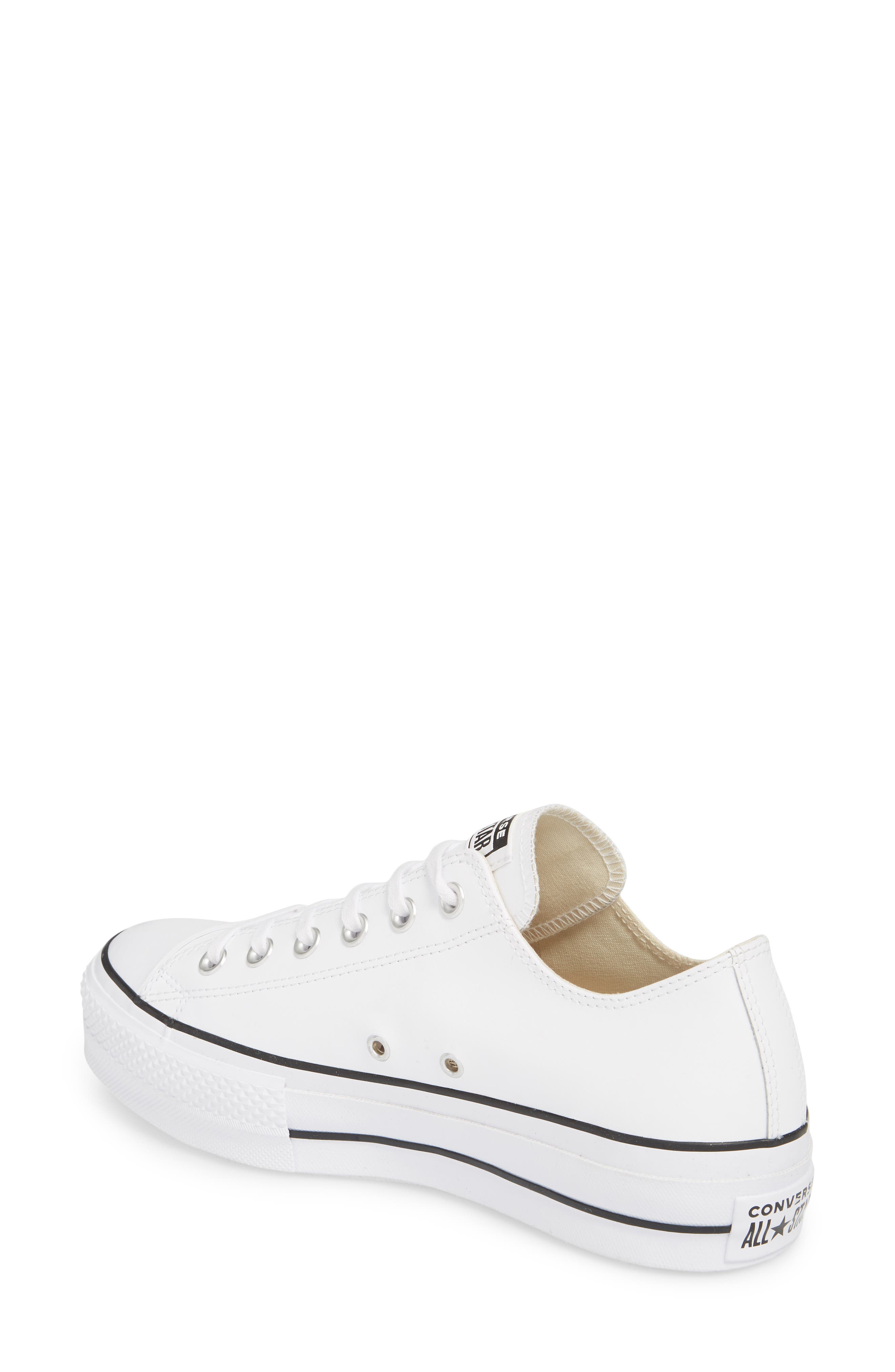 Chuck Taylor® All Star® Platform Sneaker, Alternate, color, WHITE LEATHER