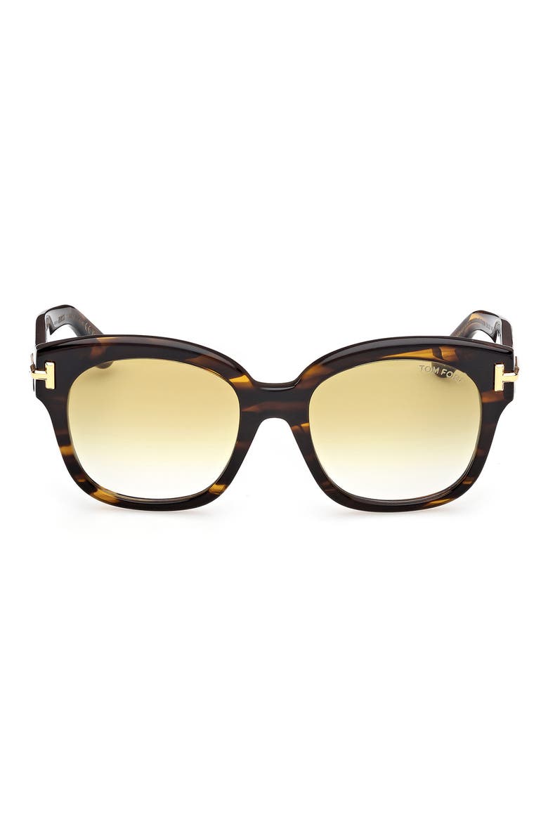 55mm Icon Square Gradient Sunglasses, Main, color, STRIPED BROWN / AMBER / OLIVE