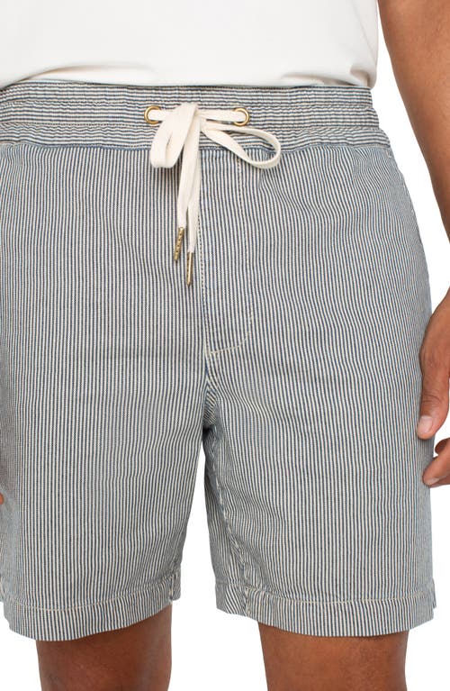 Liverpool Los Angeles Stripe Drawstring Shorts In Gray
