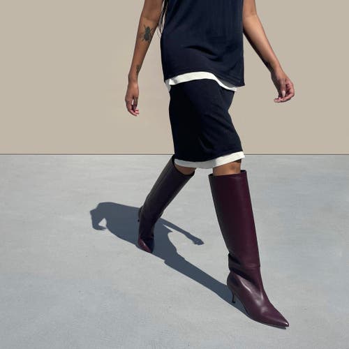 Neil J. Rodgers Eva Slouch Boot In Burgundy Nappa