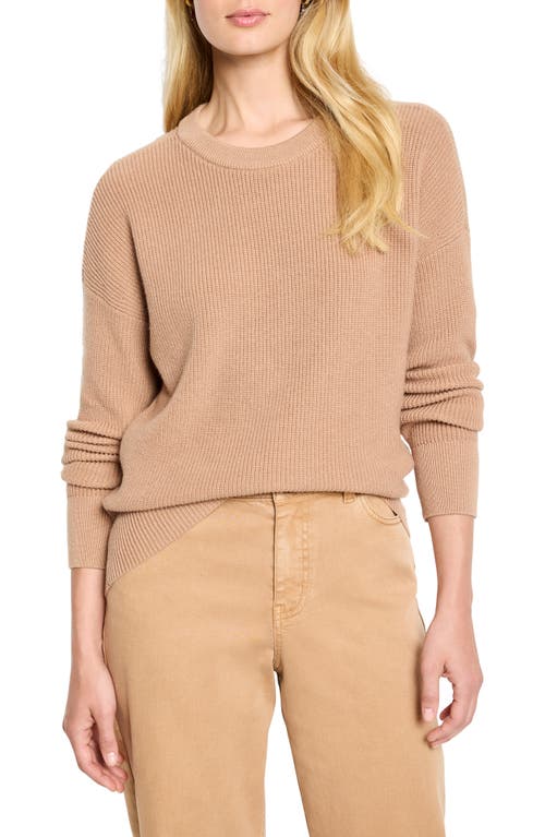 Nic + Zoe Nic+zoe Shaker Stitch Crewneck Sweater In Brown
