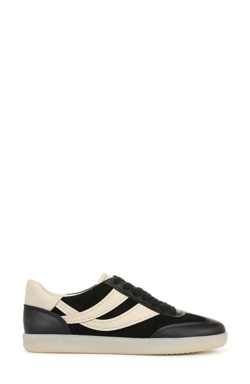 Vince Women's Oasis Ii Moonlight Contrast Low Top Suede & Leather Sneakers In Black New