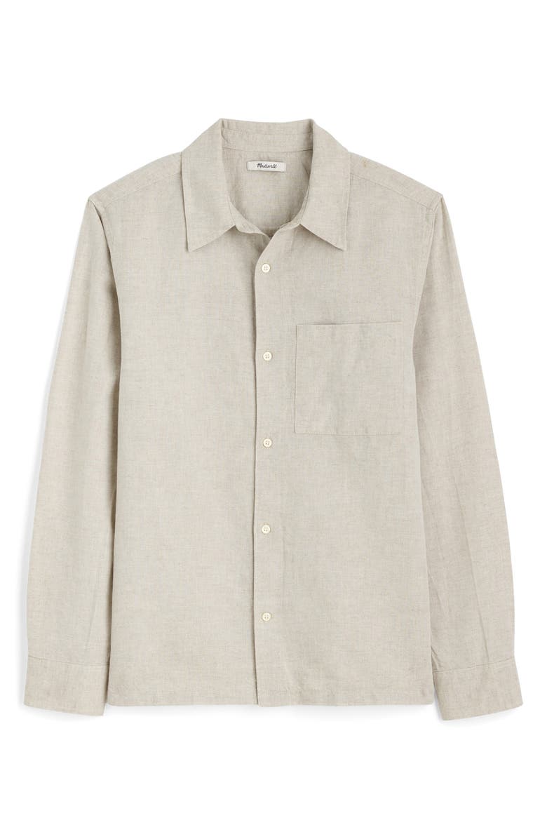 Madewell Stripe Linen & Cotton Button-Up Shirt, Alternate, color, Oat