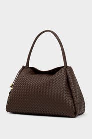 Katie Loxton Nova Hand Woven Large Shoulder Bag in Chocolate