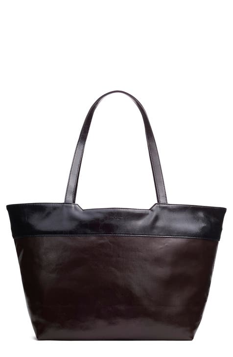 Faux leather fashion handbag