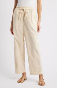 Caslon® Stretch Cotton Drawstring Ankle Pants