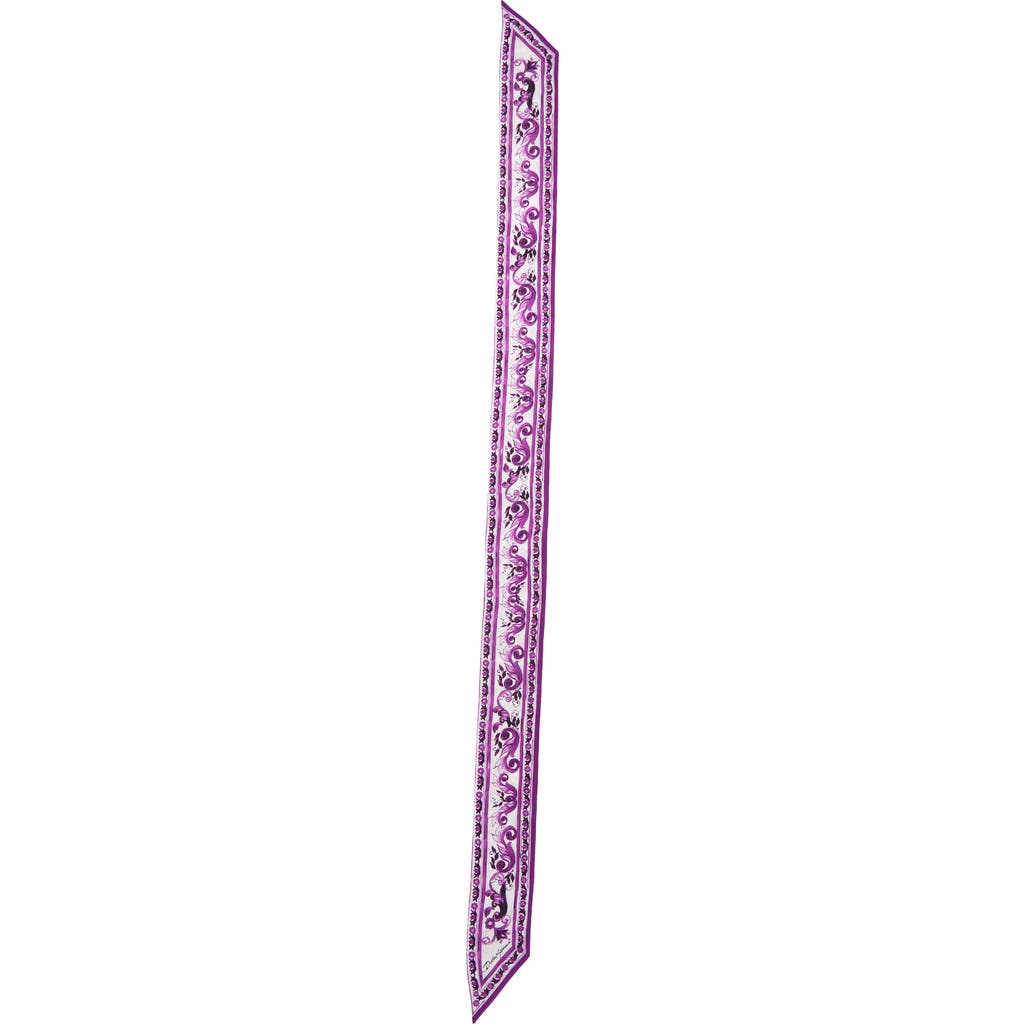 Dolce & Gabbana Dolce&gabbana Majolica Silk Skinny Scarf In Purple