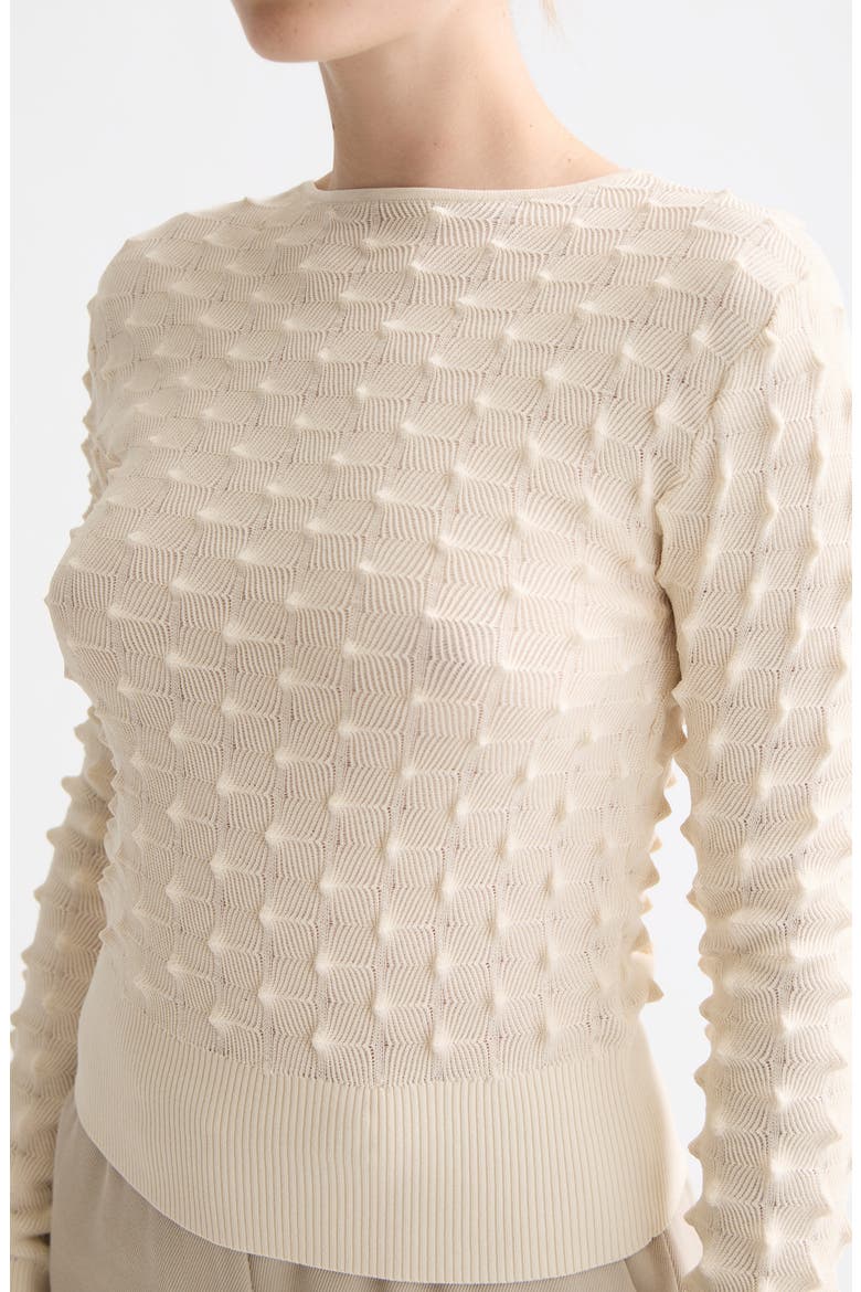 Textured Stitch Sweater, Alternate, color, EGGNOG