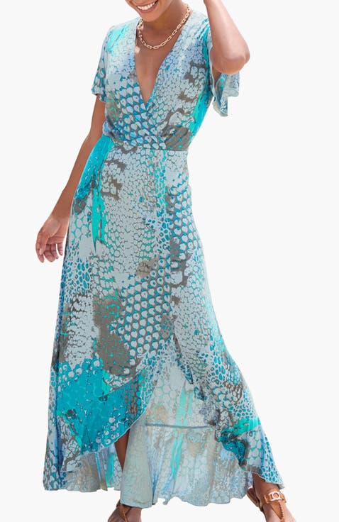 Women's Printed Side Slit Maxi Dress