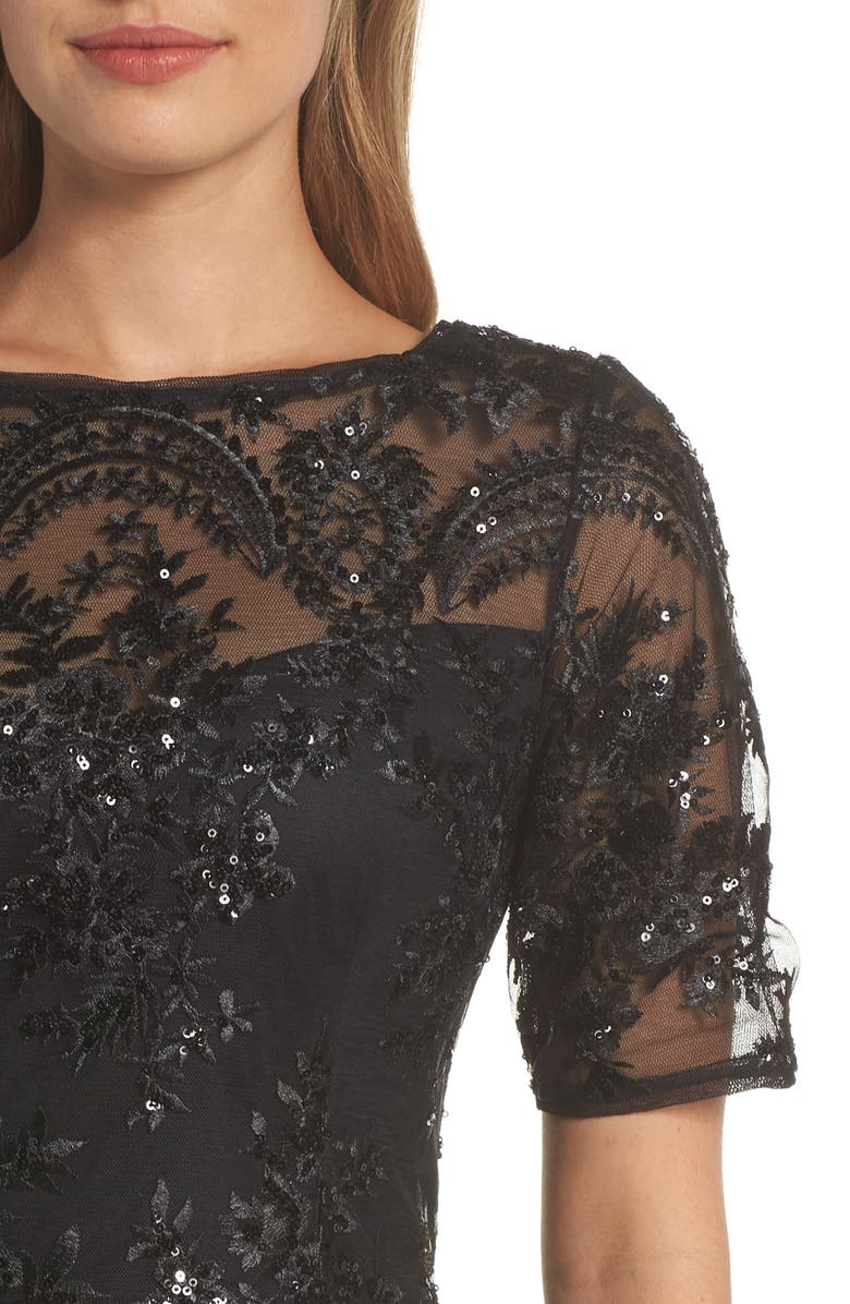 Adrianna Papell Sequin High/Low Gown, Alternate, color, 