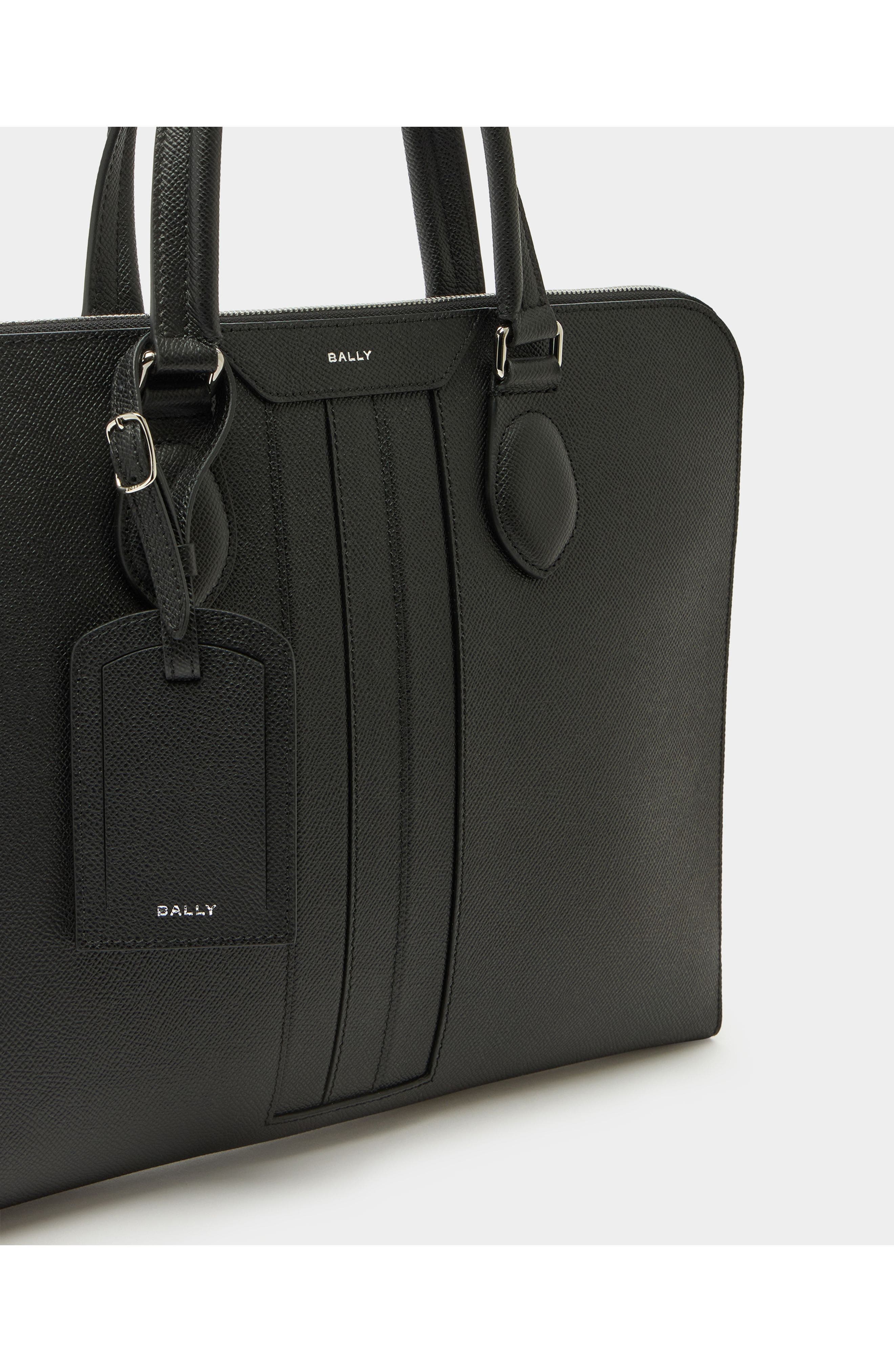 Bally Leather Beckett Briefcase, Alternate, color, Black