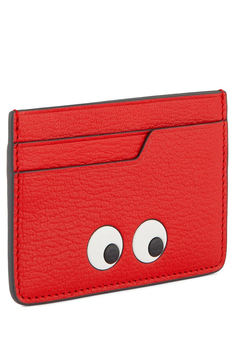 Anya Hindmarch Eyes Leather Card Case, Alternate, color, 