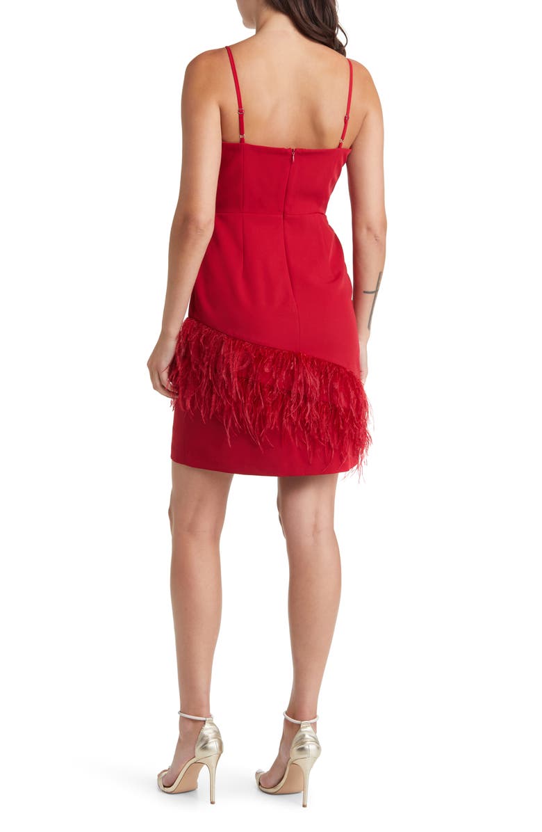 Sam Edelman Feather Hem Sheath Dress, Alternate, color, Wine