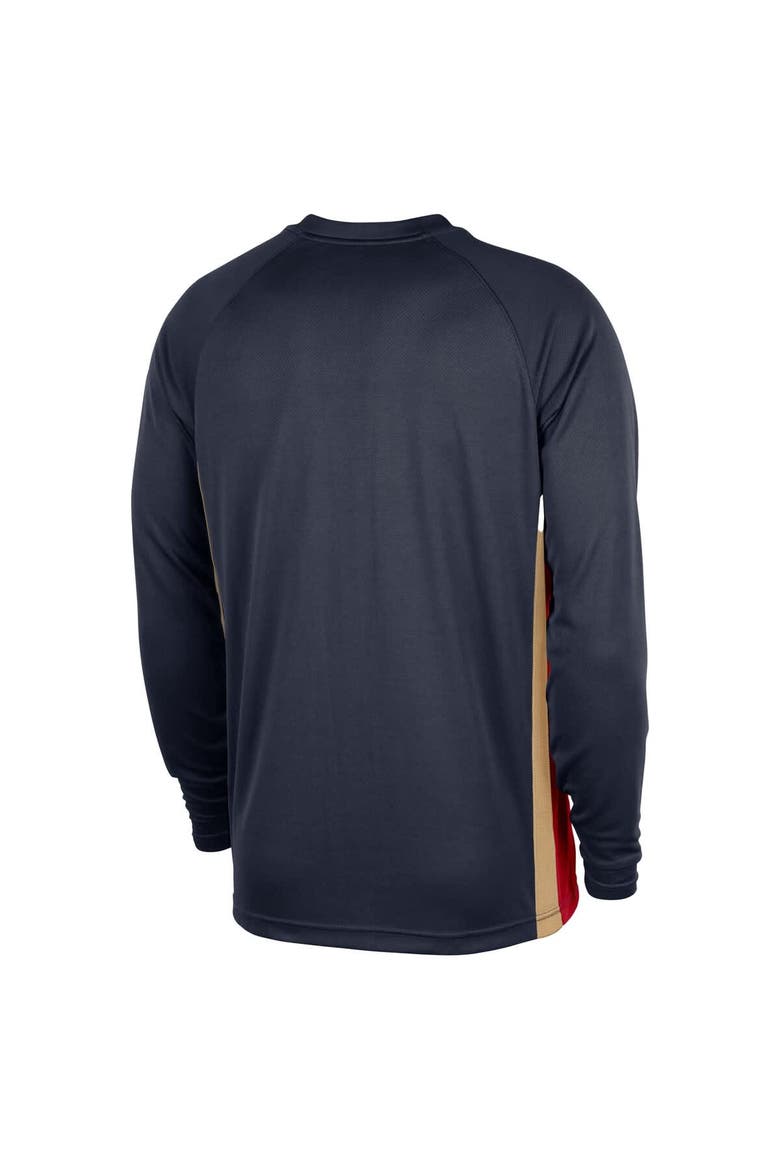 Men's Nike Navy New Orleans Pelicans 2025/26 Authentic Pre-Game Legend Dri-FIT Long Sleeve Shooting Shirt, Alternate, color, Navy