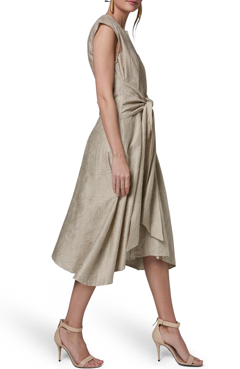 Donna Karan New York Embroidered Handkerchief Hem Midi Dress, Alternate, color, Tuscan Grey
