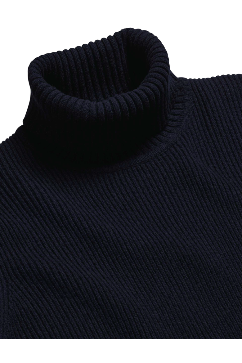 Merino Chunky Roll Neck Sweater, Alternate, color, Navy