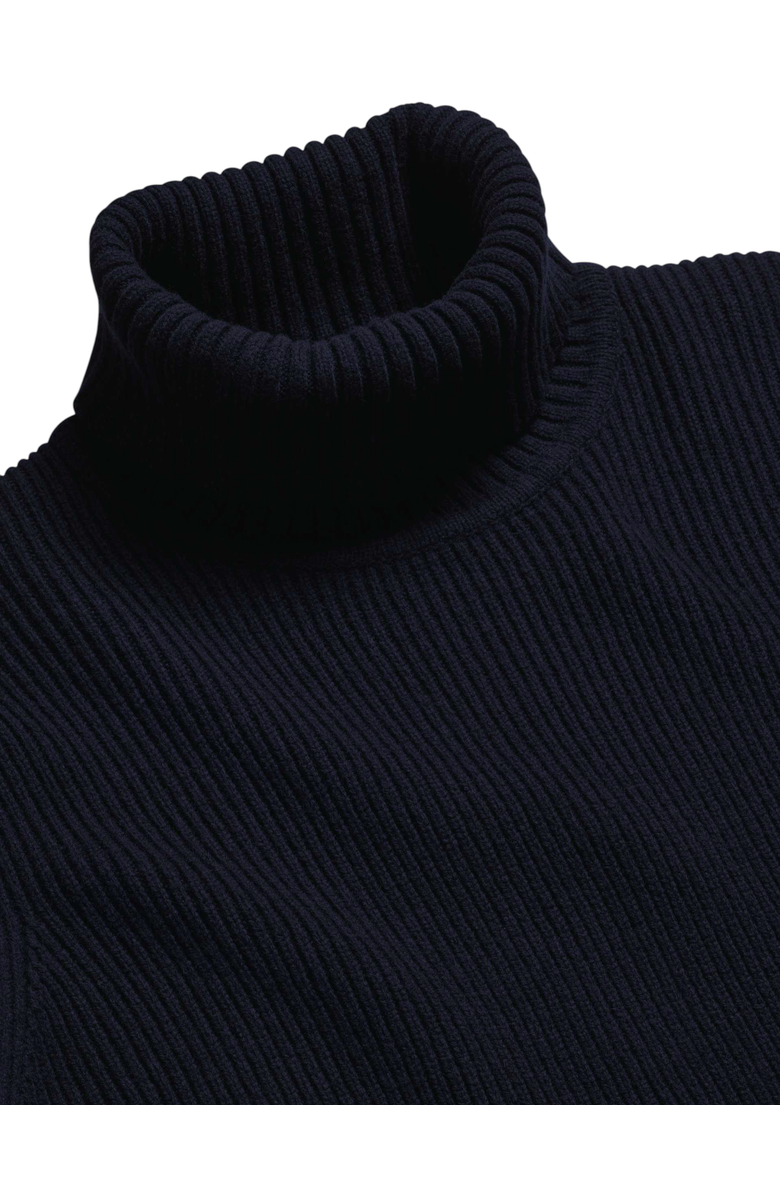 Charles Tyrwhitt Merino Chunky Roll Neck Sweater, Alternate, color, Navy