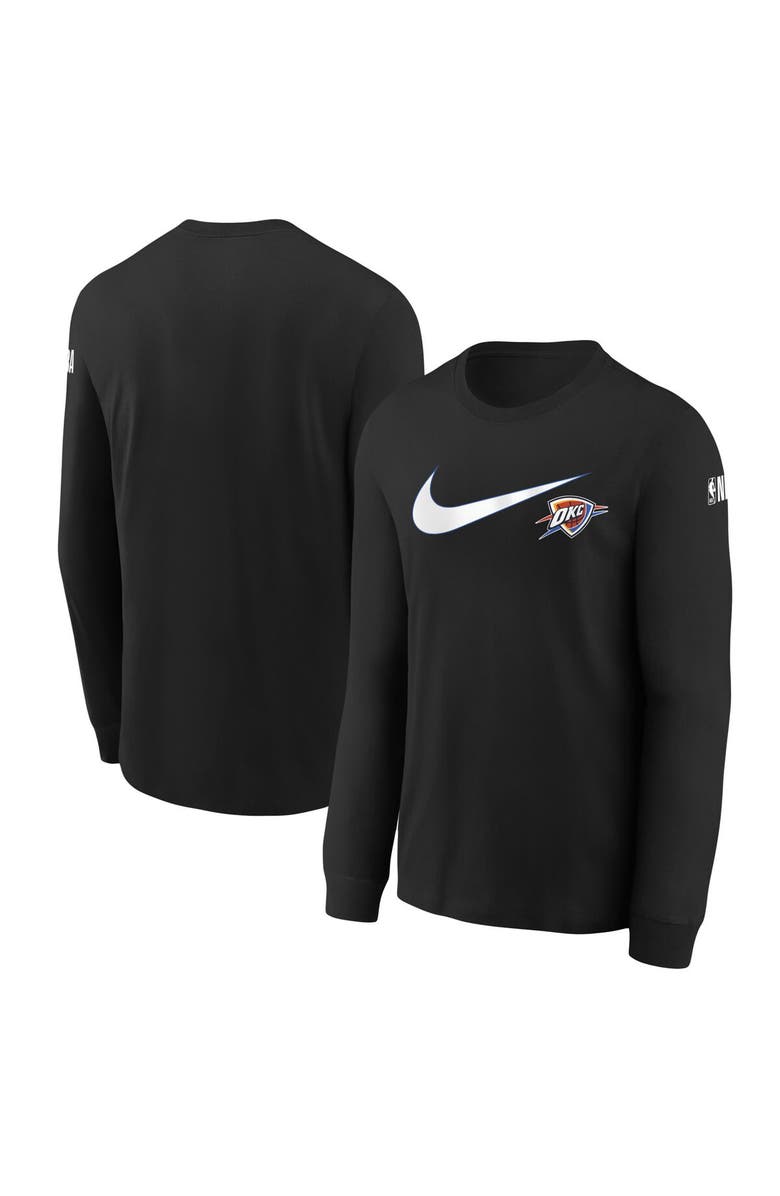 Nike Youth Nike Black Oklahoma City Thunder Swoosh Long Sleeve T-Shirt, Main, color, 