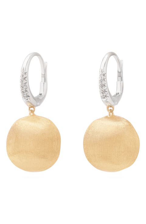 18K Gold & Diamond Drop Earrings