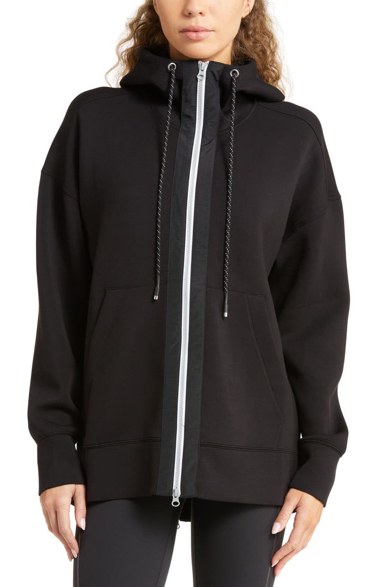 Zella Intention Front Zip Back Vent Hoodie, Alternate, color,