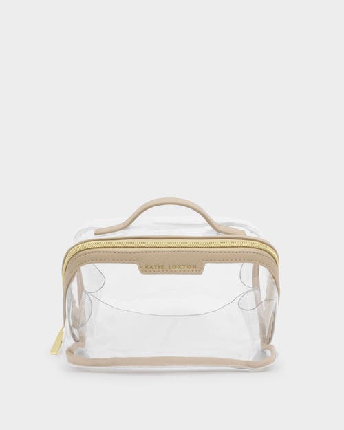 Katie Loxton Medium Clear Makeup And Toiletry Bag In Brown