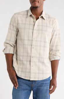 Plaid Corduroy Button-Up Shirt
