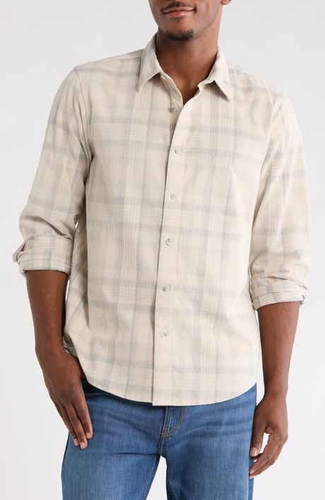 Plaid Corduroy Button-Up Shirt