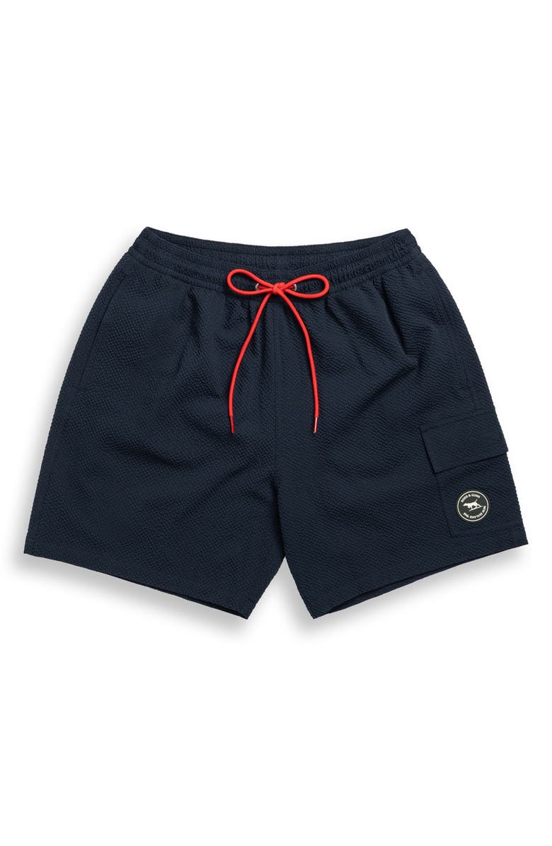 Rodd & Gunn Winterton River Seersucker Swim Trunks, Alternate, color, Navy