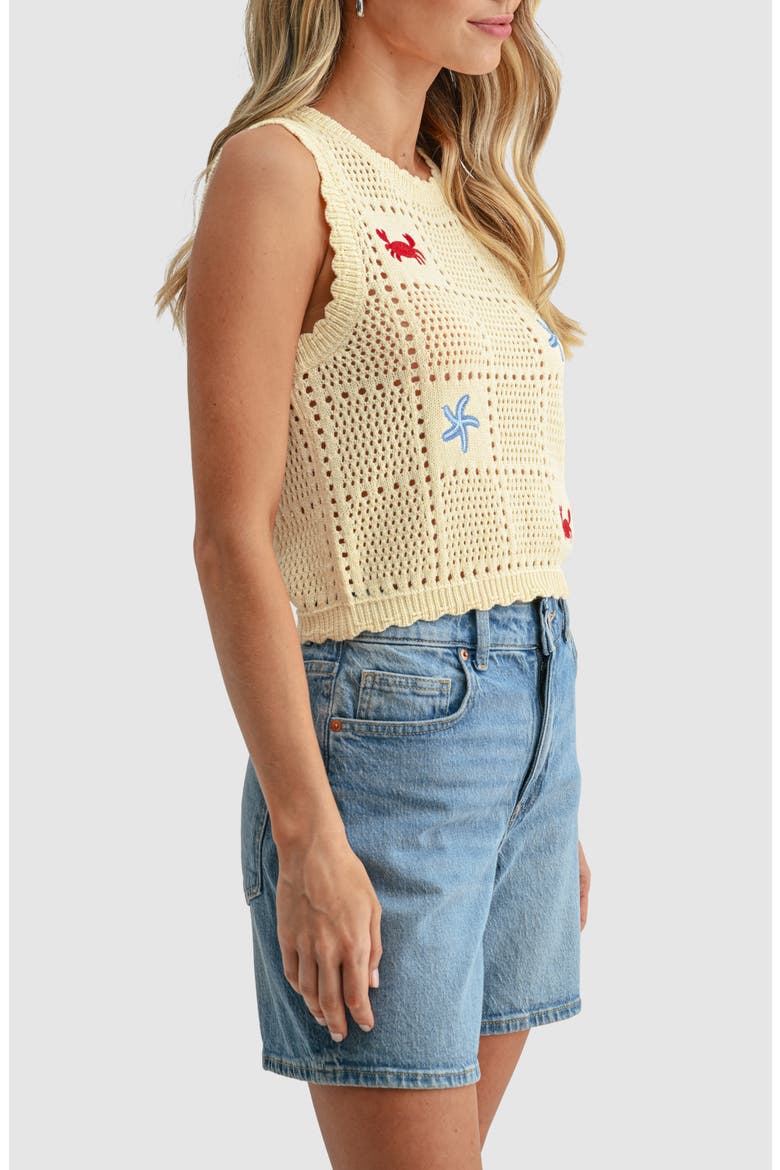 Embroidered Knit Tank, Alternate, color, BUTTER YELLOW