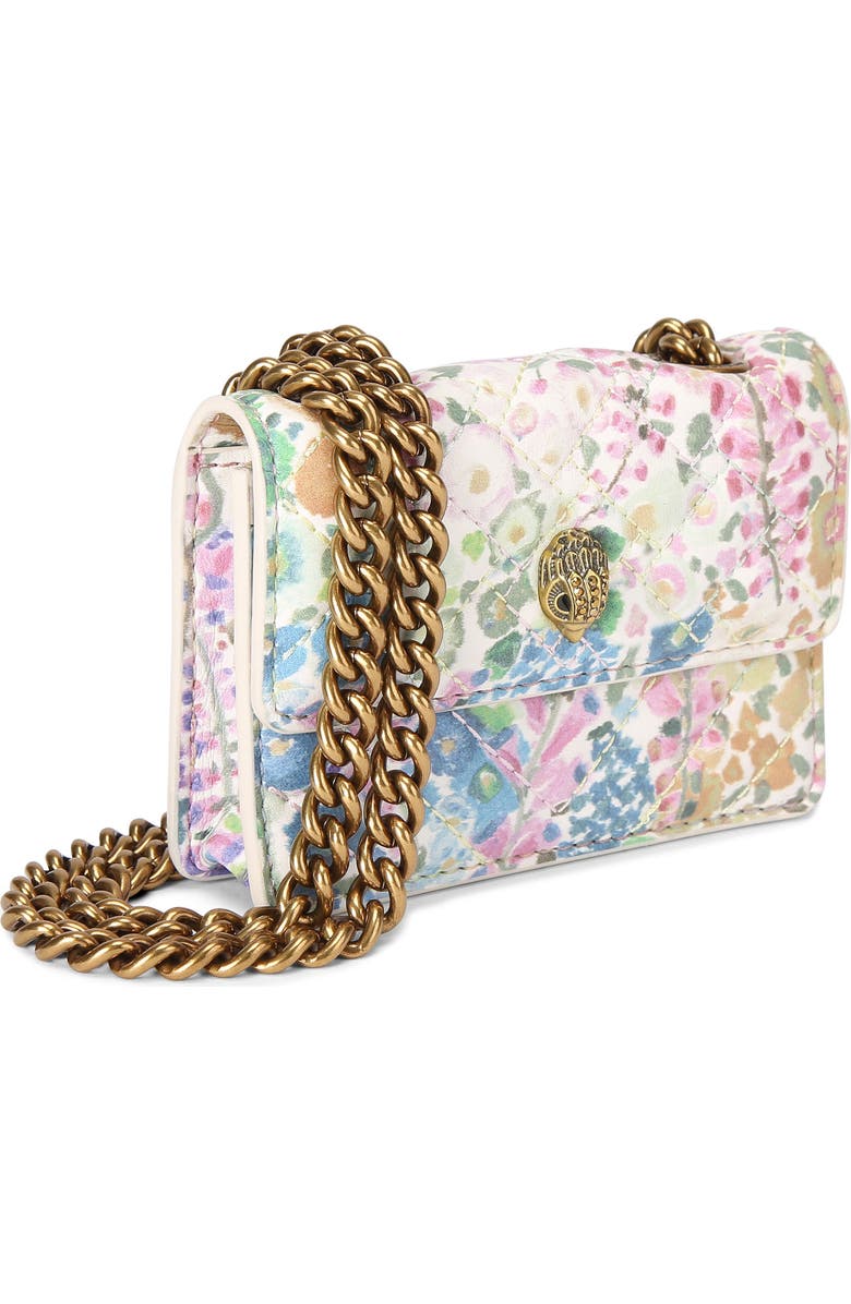 Kurt Geiger London Floral Couture Micro Kensington Floral Quilted Crossbody Bag, Alternate, color,