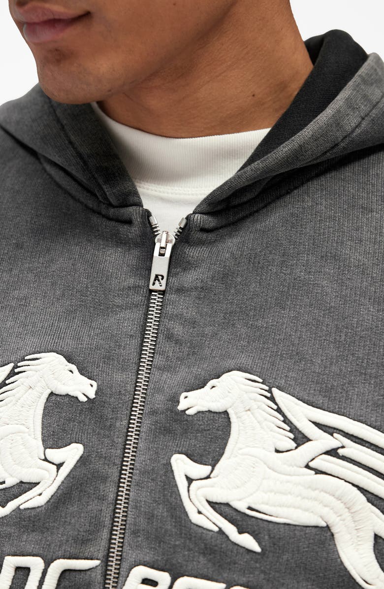 Represent Pegasus Graphic Zip Hoodie, Alternate, color, Vintage Grey