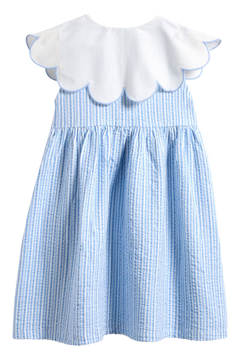 Kids' Statement Collar Seersucker Dress, Alternate, color, BLUE
