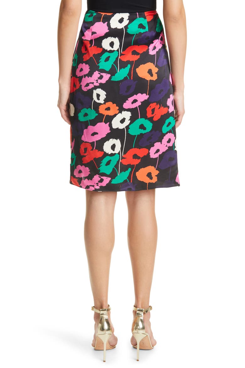 Liza Poppy Print Wrap Skirt, Alternate, color, BLACK MULTI