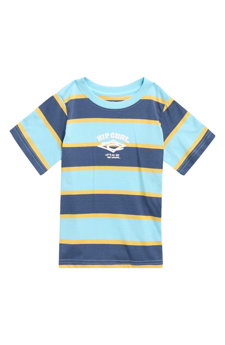 Rip Curl Kids' Stripe Cotton Graphic T-Shirt, Main, color, Blue