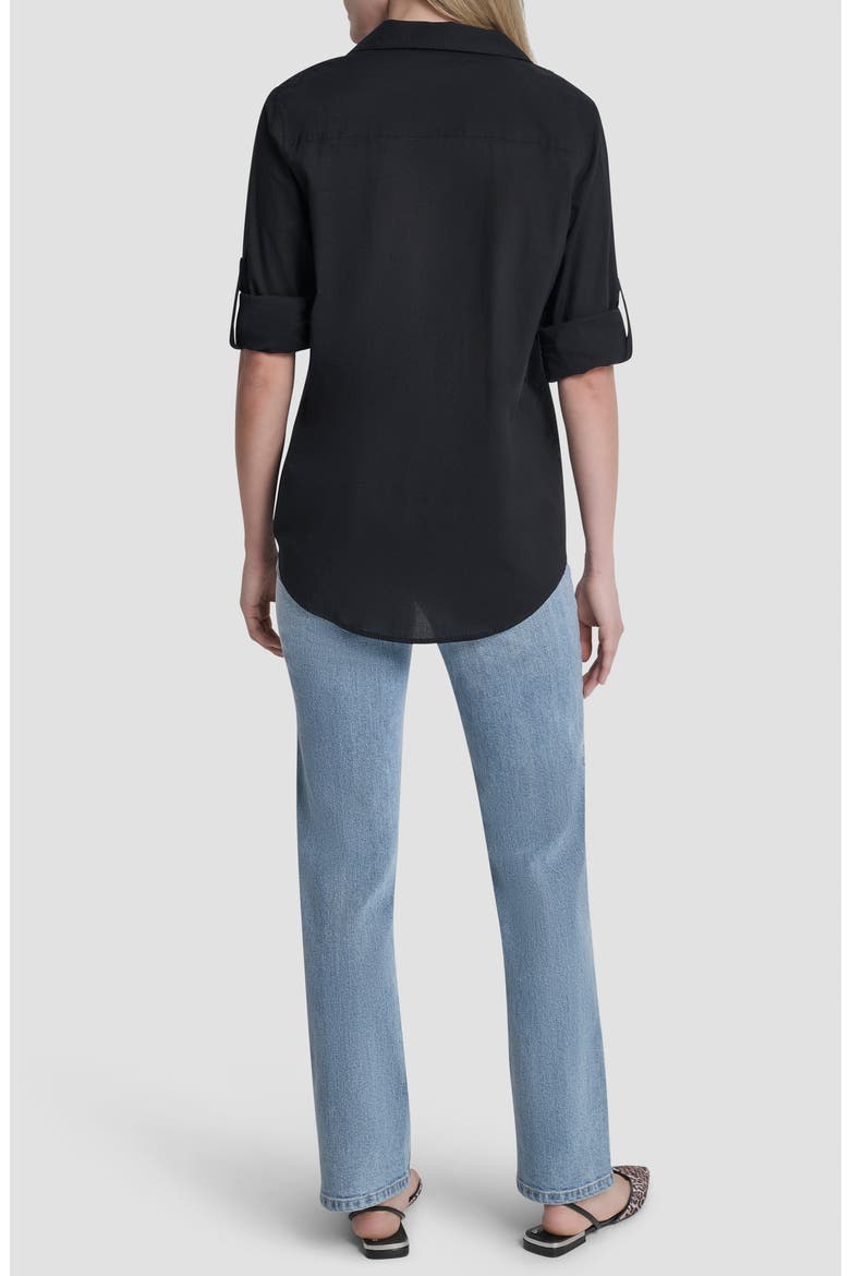 Roll Tab Shirt, Alternate, color, BLACK