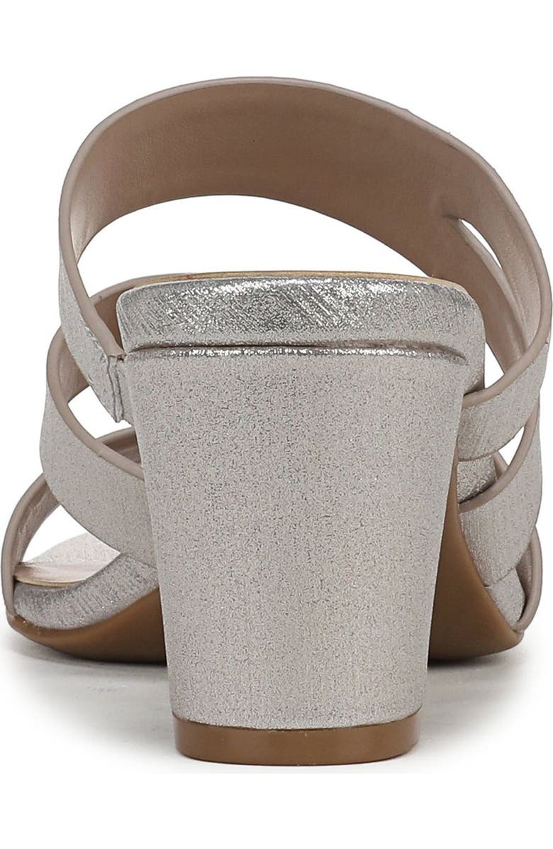 Naturalizer Beaming Block Heel Sandal, Alternate, color, Silver Metallic Linen