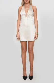 Princess Polly Lanier Satin Halter Minidress