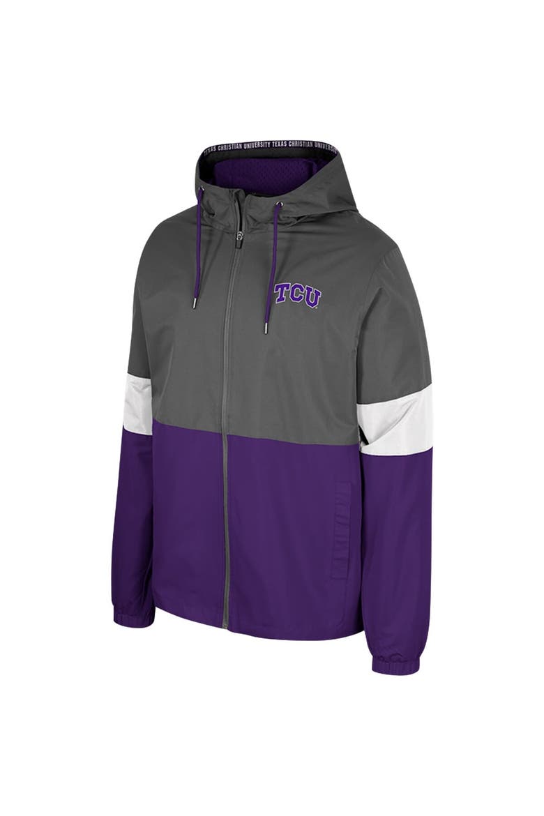 Men's Colosseum Charcoal TCU Horned Frogs Miles Full-Zip Jacket, Alternate, color, Charcoal