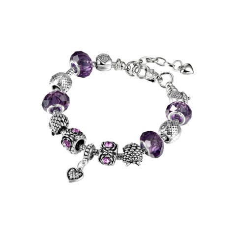 Purple Heart Charm Bracelet
